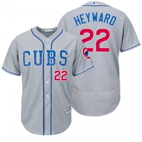Male Chicago Cubs Jason Heyward #22 Gray Collection Flexbase Player Jersey