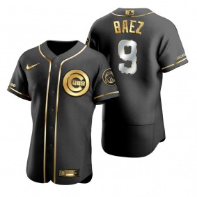 Chicago Cubs Javier Baez Nike Black Golden Edition Authentic Jersey