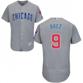 Male Chicago Cubs #9 Javier Baez Gray Flexbase Collection Player Jersey