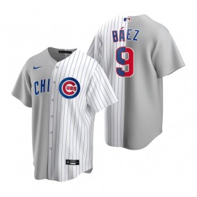 Chicago Cubs Javier Baez Gray White Split Replica Jersey