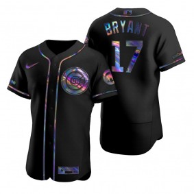 Chicago Cubs Kris Bryant Nike Black Authentic Holographic Golden Edition Jersey