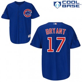 Male Chicago Cubs #17 Kris Bryant Cool Base Blue Jersey