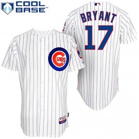 Male Chicago Cubs #17 Kris Bryant Cool Base White Jersey