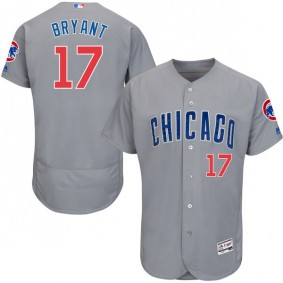 Male Chicago Cubs #17 Kris Bryant Gray Flexbase Collection Jersey
