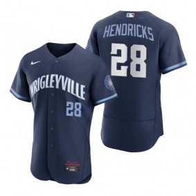 Men's Chicago Cubs Kyle Hendricks Navy 2021 City Connect Authentic Jersey