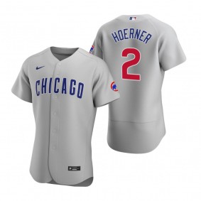 Men's Chicago Cubs Nico Hoerner Nike Gray Authentic Road Jersey