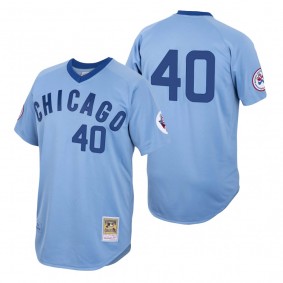 Chicago Cubs Willson Contreras 1976 Cooperstown Light Blue Authentic Jersey