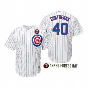 2019 Armed Forces Day Willson Contreras Chicago Cubs White Jersey