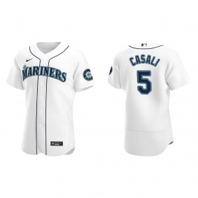Mariners Curt Casali White Authentic Home Jersey