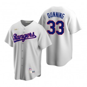 Texas Rangers Dane Dunning Nike White Cooperstown Collection Home Jersey