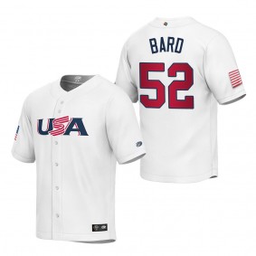 Daniel Bard Youth USA Baseball White 2023 World Baseball Classic Replica Jersey