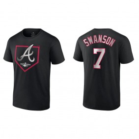 Dansby Swanson Atlanta Braves Fanatics Branded Black 2022 Postseason Around the Horn T-Shirt