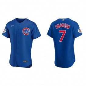 Dansby Swanson Men's Chicago Cubs Nike Royal Alternate Authentic Jersey