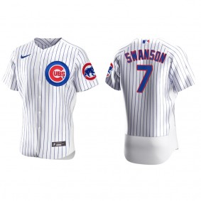 Dansby Swanson Men's Chicago Cubs Nike White Home Authentic Jersey