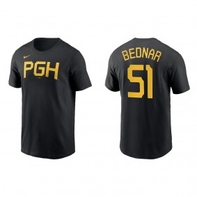 David Bednar Pittsburgh Pirates Black 2023 City Connect Wordmark T-Shirt