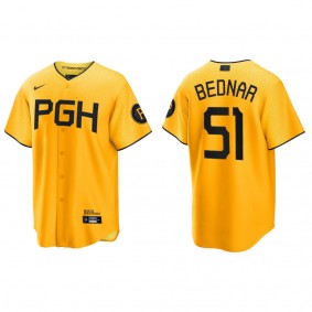 David Bednar Pittsburgh Pirates Gold 2023 City Connect Replica Jersey
