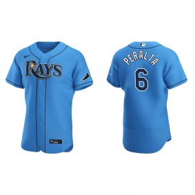 Men's Tampa Bay Rays David Peralta Light Blue Authentic Jersey