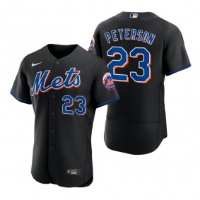Men's New York Mets David Peterson Black Authentic Alternate Jersey