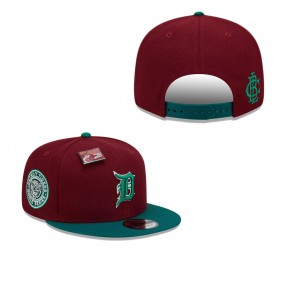 Men's Detroit Tigers Cardinal Green Strawberry Big League Chew Flavor Pack 9FIFTY Snapback Hat