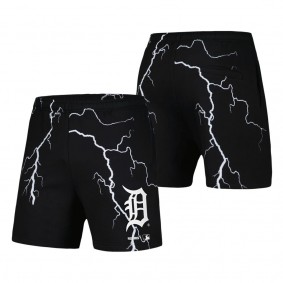 Men's Detroit Tigers PLEASURES Black Lightning Shorts