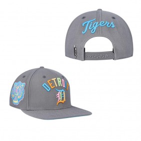 Detroit Tigers Pro Standard Washed Neon Snapback Hat Gray