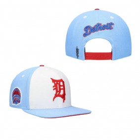 Men's Detroit Tigers Pro Standard White Light Blue Blue Raspberry Ice Cream Drip Snapback Hat