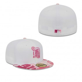 Men's Detroit Tigers White Pink Flamingo 59FIFTY Fitted Hat