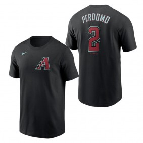 Men's Arizona Diamondbacks Geraldo Perdomo Black 2024 Fuse Name & Number T-Shirt