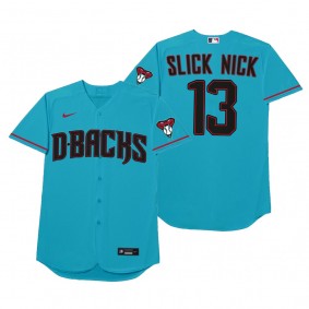 Arizona Diamondbacks Nick Ahmed Slick Nick Blue 2021 Players' Weekend Nickname Jersey
