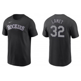 Men's Colorado Rockies Dinelson Lamet Black Name & Number T-Shirt