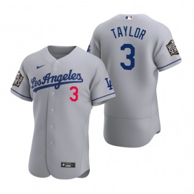 Los Angeles Dodgers Chris Taylor Nike Gray 2020 World Series Authentic Road Jersey