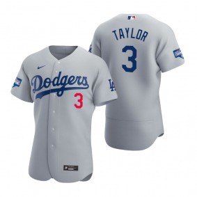 Los Angeles Dodgers Chris Taylor Gray 2020 World Series Champions Authentic Jersey
