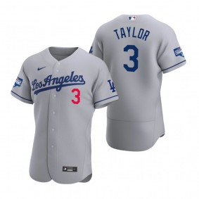 Los Angeles Dodgers Chris Taylor Gray 2020 World Series Champions Road Authentic Jersey
