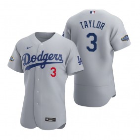 Los Angeles Dodgers Chris Taylor 2020 Alternate Patch Gray Authentic Jersey