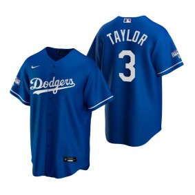 Men's Los Angeles Dodgers Chris Taylor Royal 2020 World Series Champions Replica Jersey