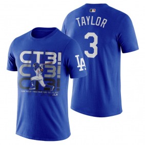 Dodgers Chris Taylor Royal Caricature T-Shirt