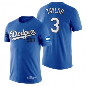Dodgers Chris Taylor Royal Salvadoran Heritage Night T-Shirt