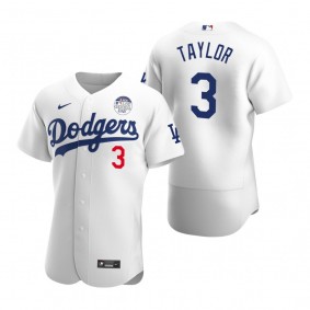 Los Angeles Dodgers Chris Taylor White 4 ALS Lou Gehrig Day Authentic Jersey