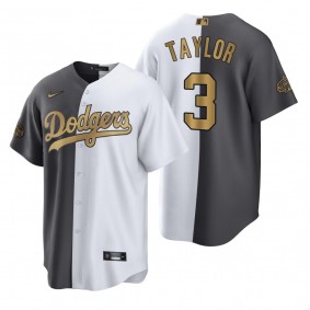 Los Angeles Dodgers Chris Taylor White Charcoal 2022 MLB All-Star Game Split Jersey