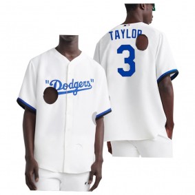 Los Angeles Dodgers Chris Taylor White Meteor Holes Jersey