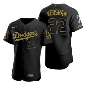Los Angeles Dodgers Clayton Kershaw All Black 2021 Salute to Service Jersey