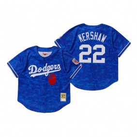 Los Angeles Dodgers Clayton Kershaw Blue BAPE x Mitchell & Ness Jersey