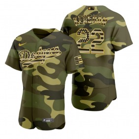 Los Angeles Dodgers Clayton Kershaw Camo Authentic 2022 Armed Forces Day Jersey