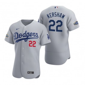 Los Angeles Dodgers Clayton Kershaw 2020 Alternate Patch Gray Authentic Jersey