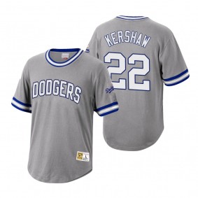 Los Angeles Dodgers Clayton Kershaw Mitchell & Ness Gray Cooperstown Collection Wild Pitch Jersey T-Shirt