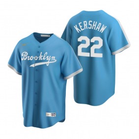 Los Angeles Dodgers Clayton Kershaw Nike Light Blue Cooperstown Collection Alternate Jersey