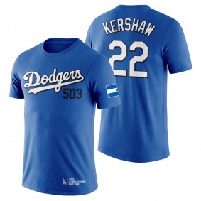 Dodgers Clayton Kershaw Royal Salvadoran Heritage Night T-Shirt