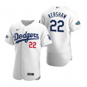 Los Angeles Dodgers Clayton Kershaw 2020 Home Patch White Authentic Jersey
