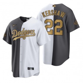 Los Angeles Dodgers Clayton Kershaw White Charcoal 2022 MLB All-Star Game Split Jersey