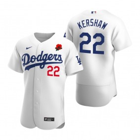 Los Angeles Dodgers Clayton Kershaw Poppy Patch Authentic White Memorial Day Jersey